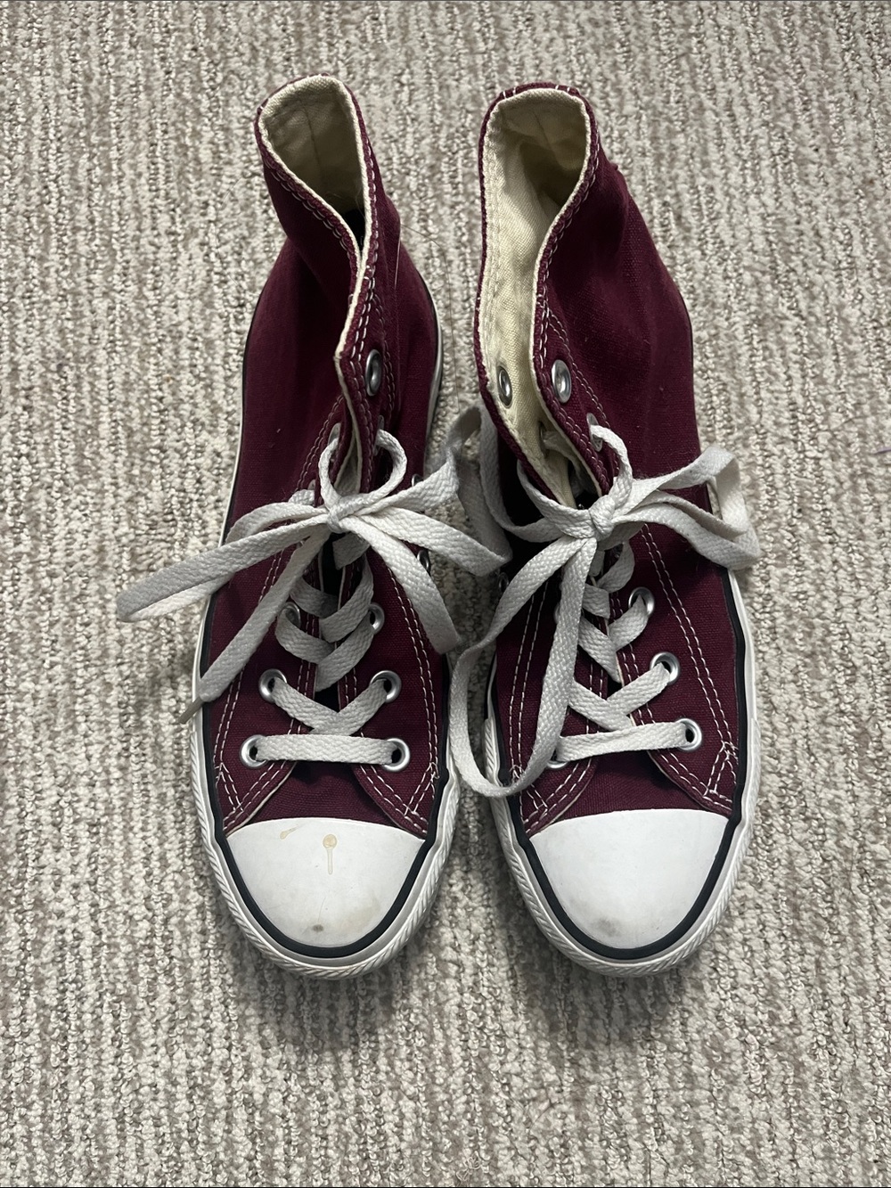 Converse High Top Sneakers Burgundy with White Accents